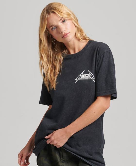 Superdry tricou bandă ediție limitată metallica îmbrăcăminte negru femei JX0Z2799