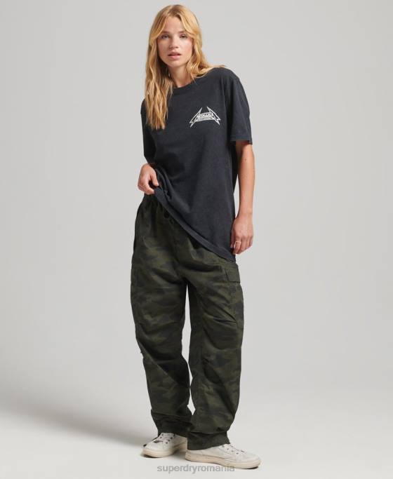 Superdry tricou bandă ediție limitată metallica îmbrăcăminte negru femei JX0Z2799