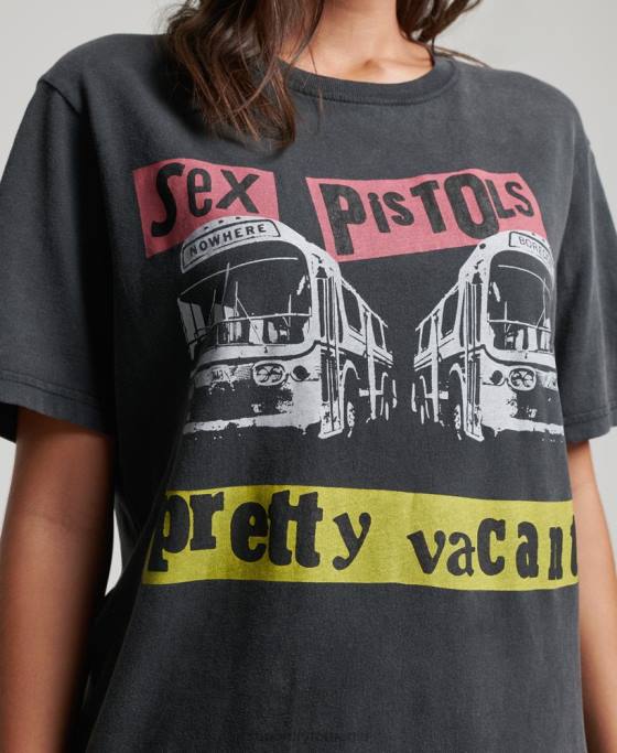 Superdry tricou bandă ediție limitată sex pistols îmbrăcăminte negru femei JX0Z2832
