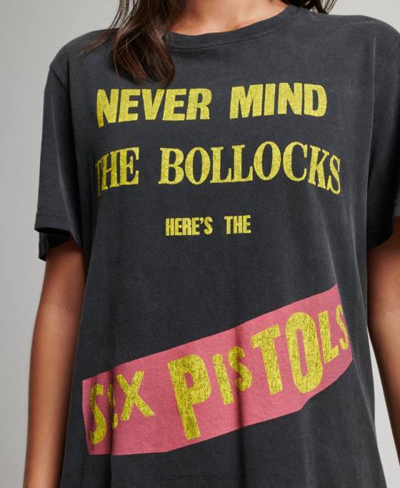 Superdry tricou bandă ediție limitată sex pistols îmbrăcăminte negru femei JX0Z2833
