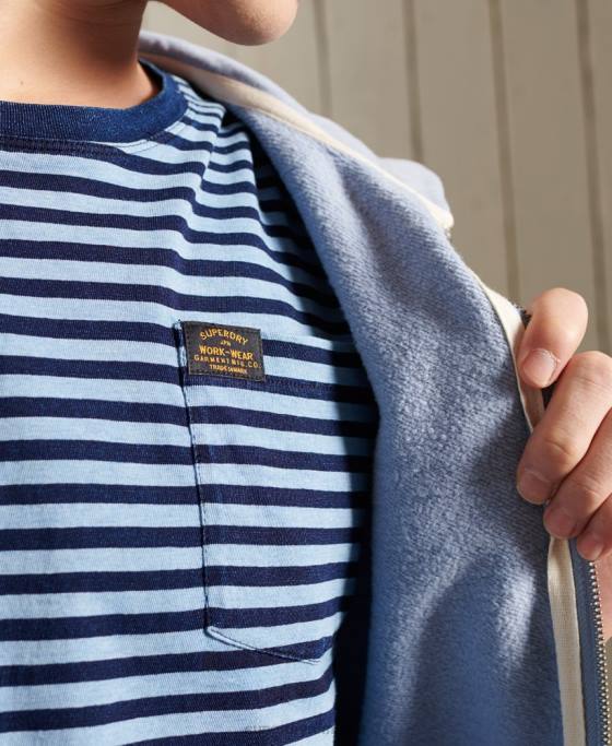 Superdry tricou boho indigo din bumbac organic îmbrăcăminte albastru bărbați JX0Z4963