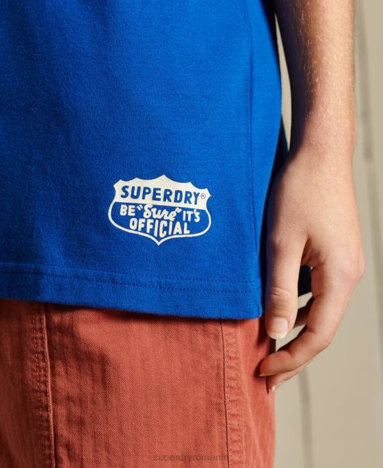 Superdry tricou boho și rock supradimensionat îmbrăcăminte albastru inchis femei JX0Z6295