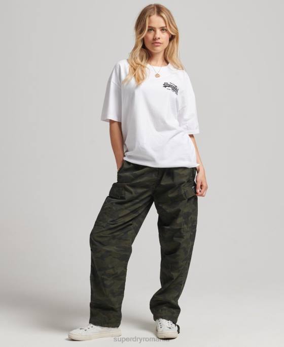 Superdry tricou box fit cu logo vintage îmbrăcăminte alb femei JX0Z6308