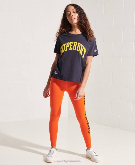 Superdry tricou boxy arc varsity îmbrăcăminte marina femei JX0Z2842