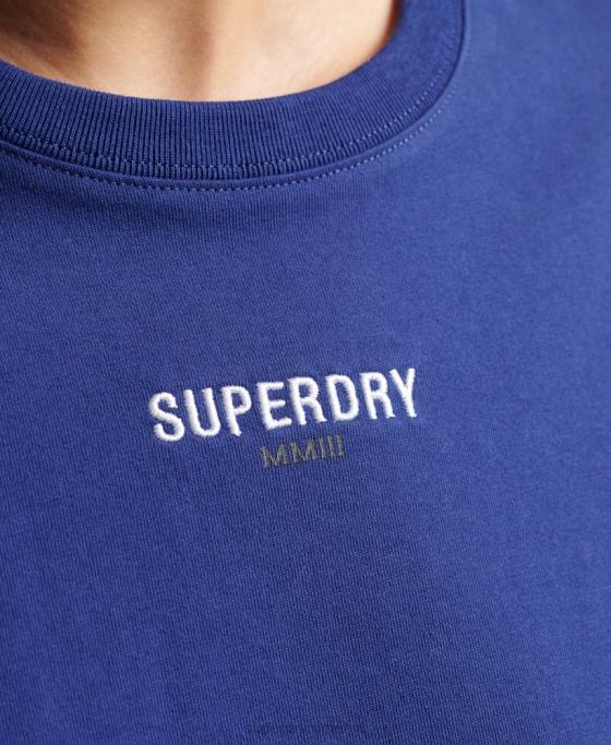 Superdry tricou boxy brodat cu micro logo îmbrăcăminte marina femei JX0Z2815