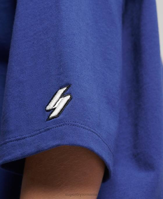 Superdry tricou boxy brodat cu micro logo îmbrăcăminte marina femei JX0Z2815