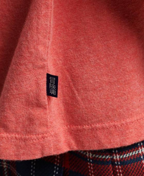 Superdry tricou brodat cu logo vintage din bumbac organic îmbrăcăminte coral femei JX0Z2306