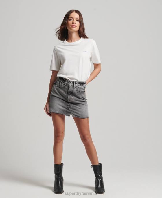 Superdry tricou brodat cu logo vintage îmbrăcăminte alb femei JX0Z2130