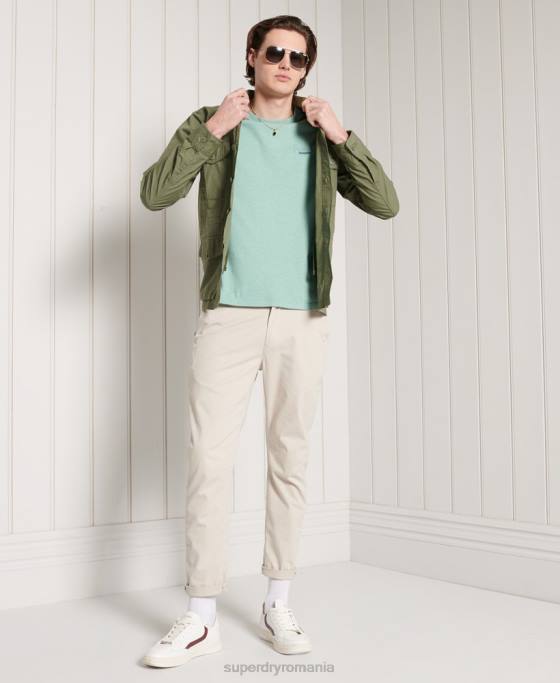 Superdry tricou brodat vintage din bumbac organic îmbrăcăminte turcoaz bărbați JX0Z4959