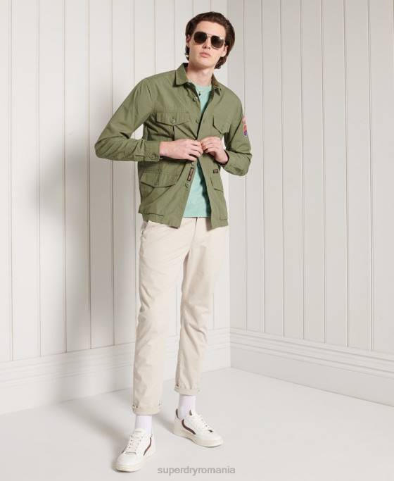 Superdry tricou brodat vintage din bumbac organic îmbrăcăminte turcoaz bărbați JX0Z4959