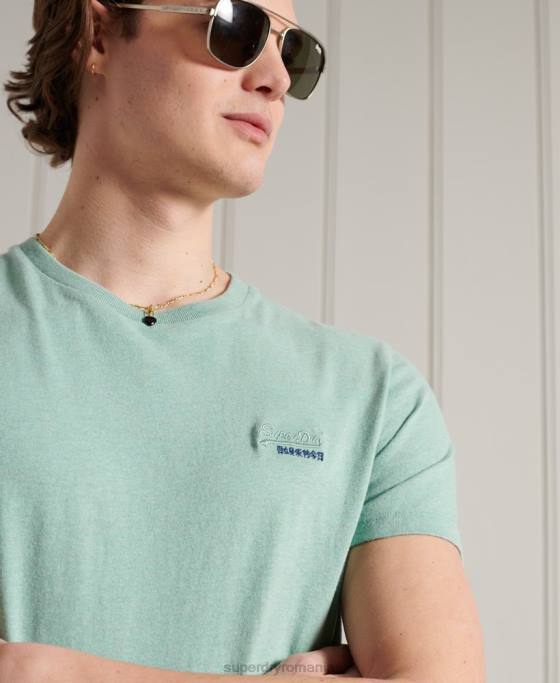 Superdry tricou brodat vintage din bumbac organic îmbrăcăminte turcoaz bărbați JX0Z4959