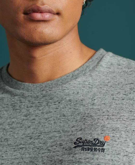 Superdry tricou broderie vintage din bumbac organic îmbrăcăminte gri bărbați JX0Z6477