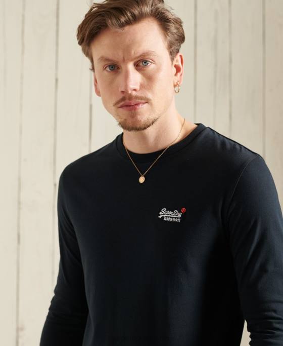 Superdry tricou broderie vintage din bumbac organic îmbrăcăminte marina bărbați JX0Z6500