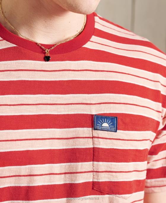 Superdry tricou cali surf relaxed fit din bumbac organic îmbrăcăminte roșu bărbați JX0Z4983