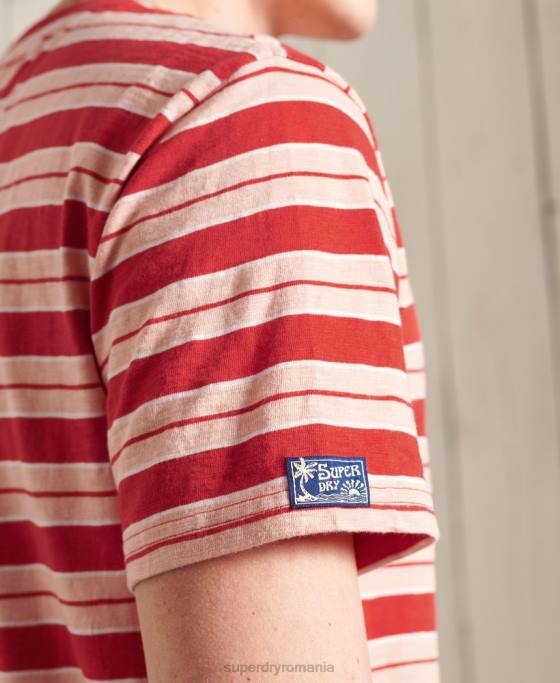 Superdry tricou cali surf relaxed fit din bumbac organic îmbrăcăminte roșu bărbați JX0Z4983