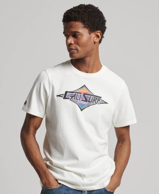 Superdry tricou cali vintage îmbrăcăminte alb bărbați JX0Z4952