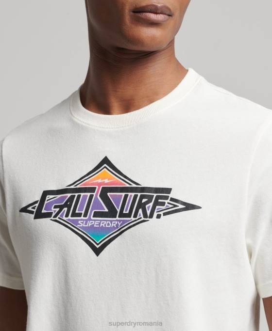 Superdry tricou cali vintage îmbrăcăminte alb bărbați JX0Z4952