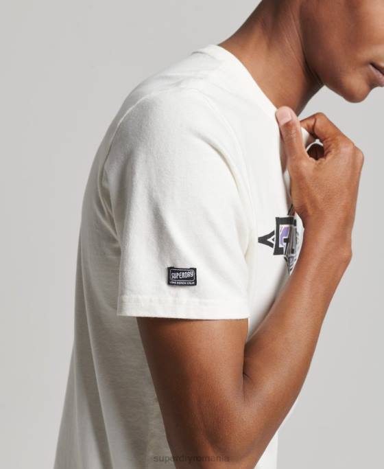 Superdry tricou cali vintage îmbrăcăminte alb bărbați JX0Z4952