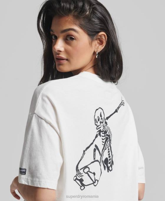 Superdry tricou cali vintage îmbrăcăminte alb femei JX0Z6301