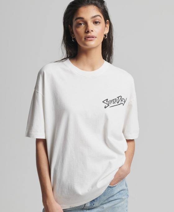 Superdry tricou cali vintage îmbrăcăminte alb femei JX0Z6301