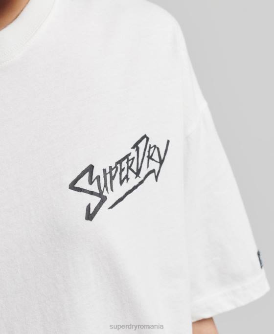 Superdry tricou cali vintage îmbrăcăminte alb femei JX0Z6301