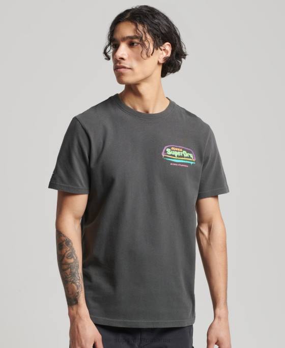 Superdry tricou cali vintage îmbrăcăminte gri inchis bărbați JX0Z4823