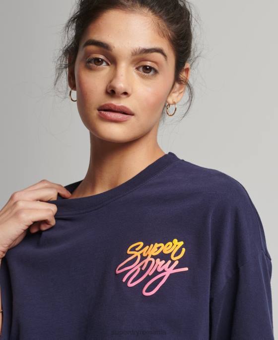 Superdry tricou cali vintage îmbrăcăminte marina femei JX0Z6267