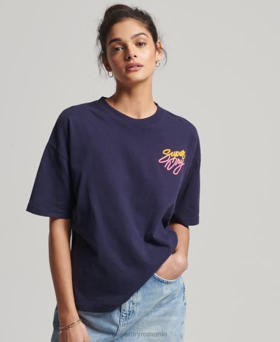 Superdry tricou cali vintage îmbrăcăminte marina femei JX0Z6267