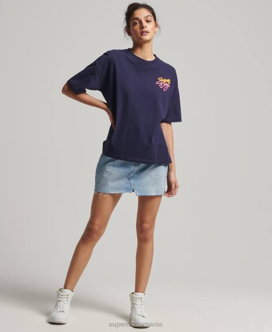 Superdry tricou cali vintage îmbrăcăminte marina femei JX0Z6267