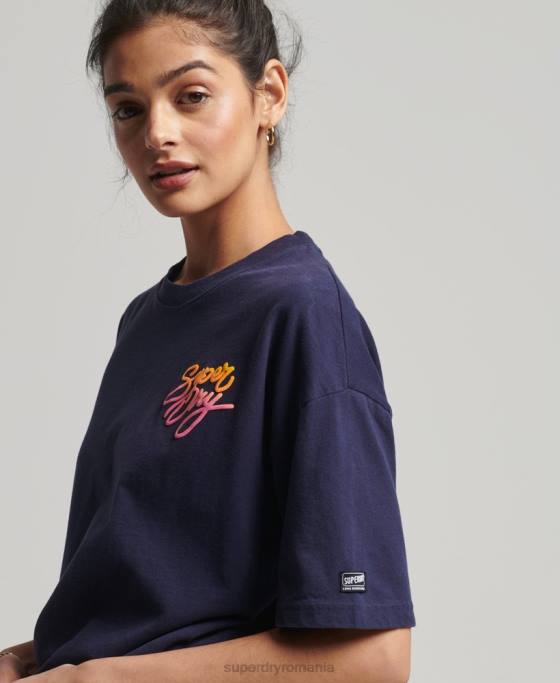 Superdry tricou cali vintage îmbrăcăminte marina femei JX0Z6267