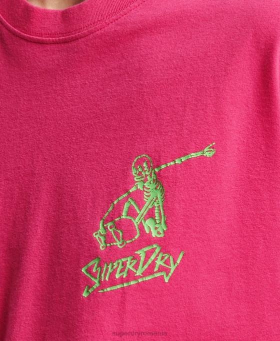Superdry tricou cali vintage îmbrăcăminte roz femei JX0Z6198