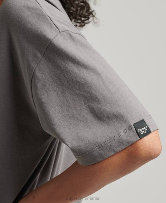 Superdry tricou ceresc de epocă îmbrăcăminte gri deschis femei JX0Z2740