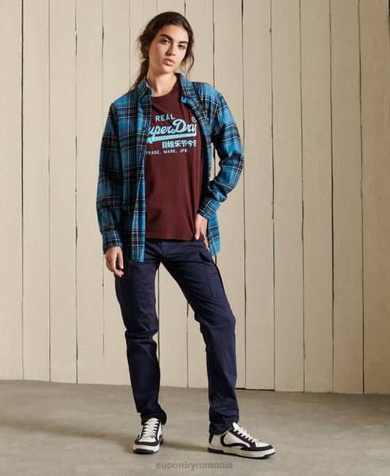 Superdry tricou clasic american cu logo vintage îmbrăcăminte roșu femei JX0Z2824