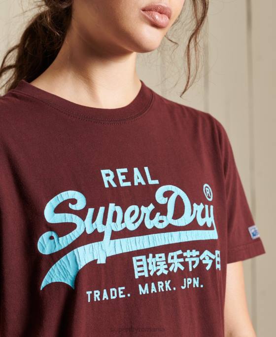 Superdry tricou clasic american cu logo vintage îmbrăcăminte roșu femei JX0Z2824