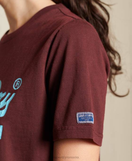 Superdry tricou clasic american cu logo vintage îmbrăcăminte roșu femei JX0Z2824