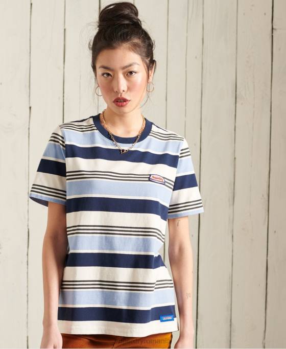 Superdry tricou clasic cali surf îmbrăcăminte albastru femei JX0Z6270