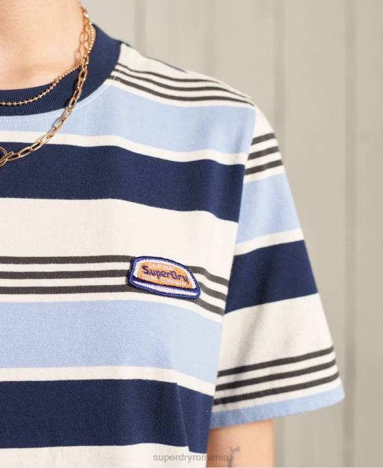 Superdry tricou clasic cali surf îmbrăcăminte albastru femei JX0Z6270