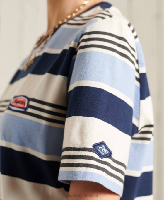 Superdry tricou clasic cali surf îmbrăcăminte albastru femei JX0Z6270