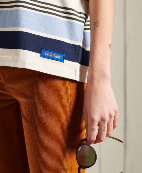 Superdry tricou clasic cali surf îmbrăcăminte albastru femei JX0Z6270