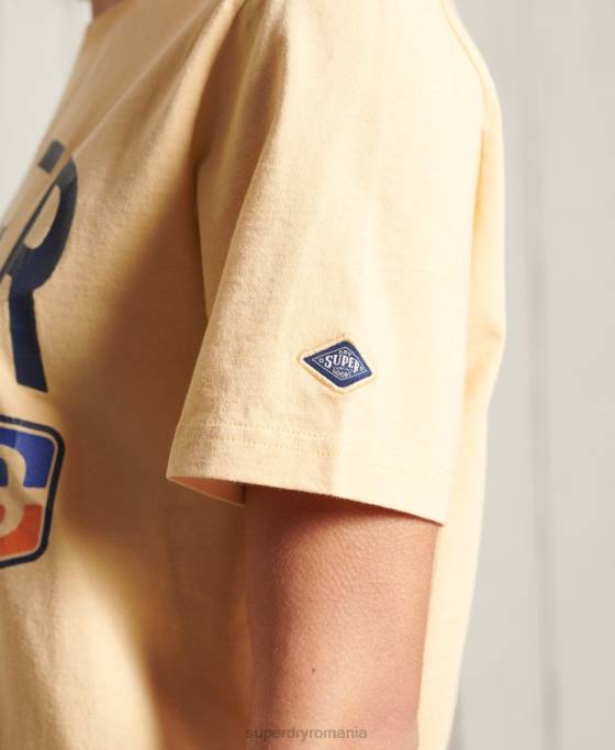 Superdry tricou clasic cali surf îmbrăcăminte galben femei JX0Z6271