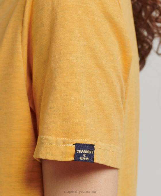 Superdry tricou clasic cu logo al anilor 70 cooper îmbrăcăminte aur femei JX0Z6219