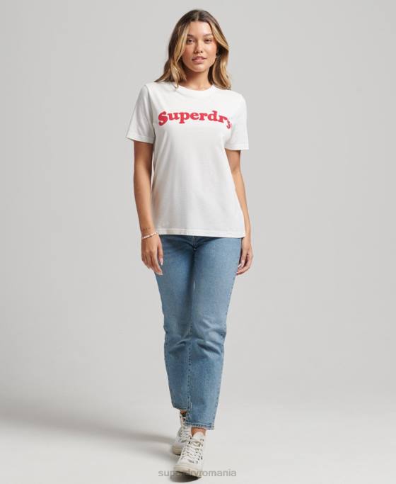 Superdry tricou clasic cu logo al anilor 70 cooper îmbrăcăminte cremă femei JX0Z6204