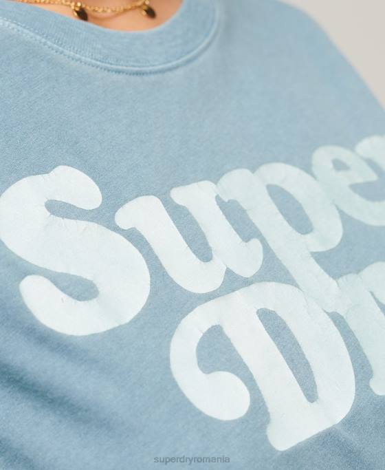 Superdry tricou clasic cu logo al anilor 70 cooper îmbrăcăminte gri femei JX0Z2653