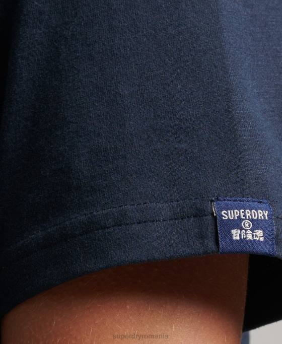 Superdry tricou clasic cu logo al anilor 70 cooper îmbrăcăminte marina femei JX0Z2734