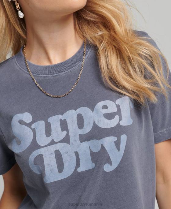 Superdry tricou clasic cu logo al anilor 70 cooper îmbrăcăminte marina femei JX0Z6190