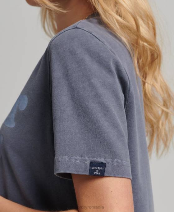 Superdry tricou clasic cu logo al anilor 70 cooper îmbrăcăminte marina femei JX0Z6190