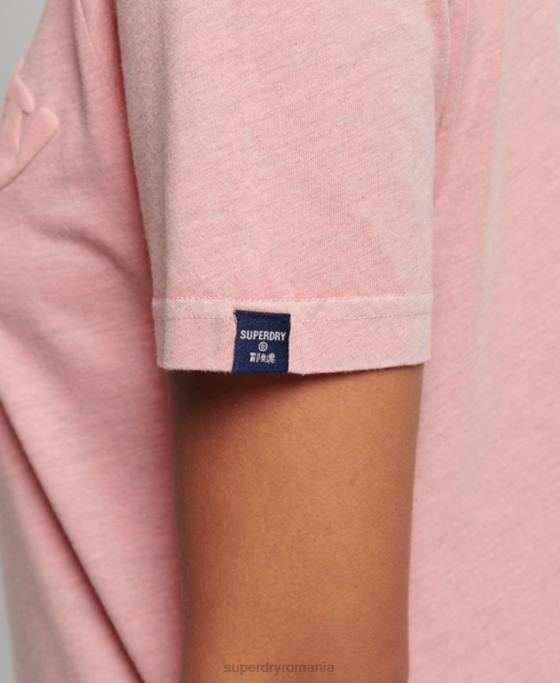 Superdry tricou clasic cu logo al anilor 70 cooper îmbrăcăminte roz femei JX0Z2307