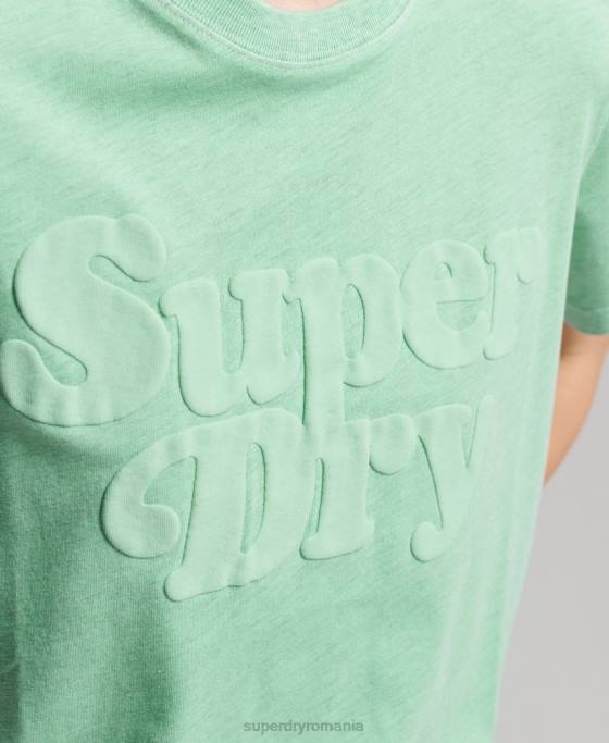 Superdry tricou clasic cu logo al anilor 70 cooper îmbrăcăminte verde femei JX0Z2727