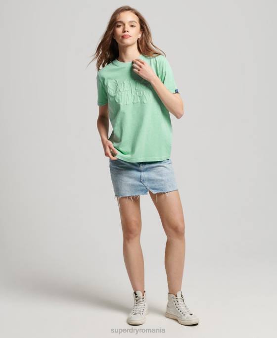 Superdry tricou clasic cu logo al anilor 70 cooper îmbrăcăminte verde femei JX0Z2727