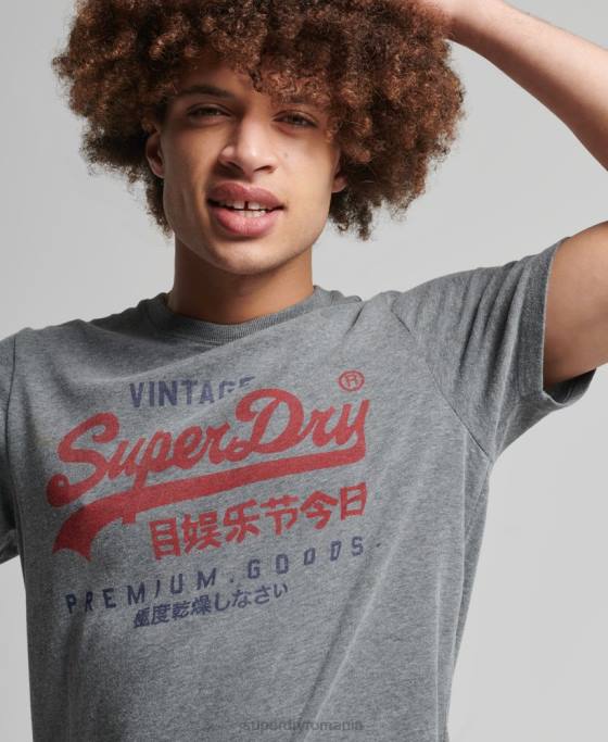 Superdry tricou clasic cu logo grafic îmbrăcăminte gri bărbați JX0Z4828